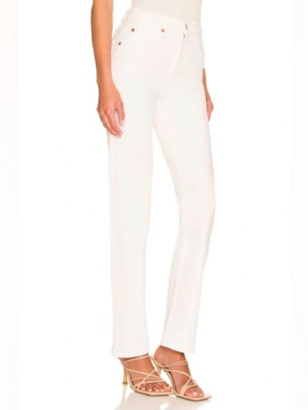 Re/Done Originals 70's Straight Jeans in Vintage White Women Size 23 NWT $250 - Picture 3 of 12